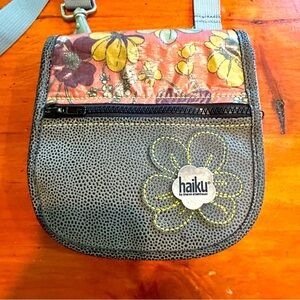Haiku  Sharon Elsenhauer Vegan Man Made Cross Body Bag Floral Black Pebbled